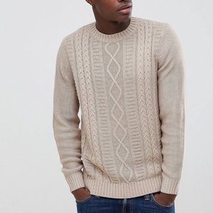 NWT Cream Cable Knit Sweater by New Look